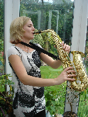 Emily plays solo saxophone